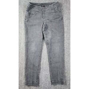 Slim-sation Pull On Pants Women Size 12 Grey Straight Leg Stretch‎ Denim Style